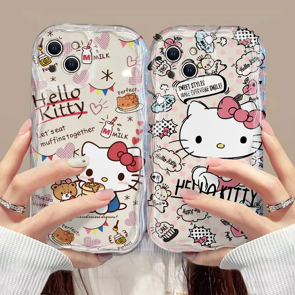 Sanrio เคสมือถือลาย3D ลายคลื่นสำหรับ OPPO A92 A94 A98 A93 A16 A79 A78 A76 A58 A57 A55 A38 A33เคสด้านหลัง2020 4G 5g