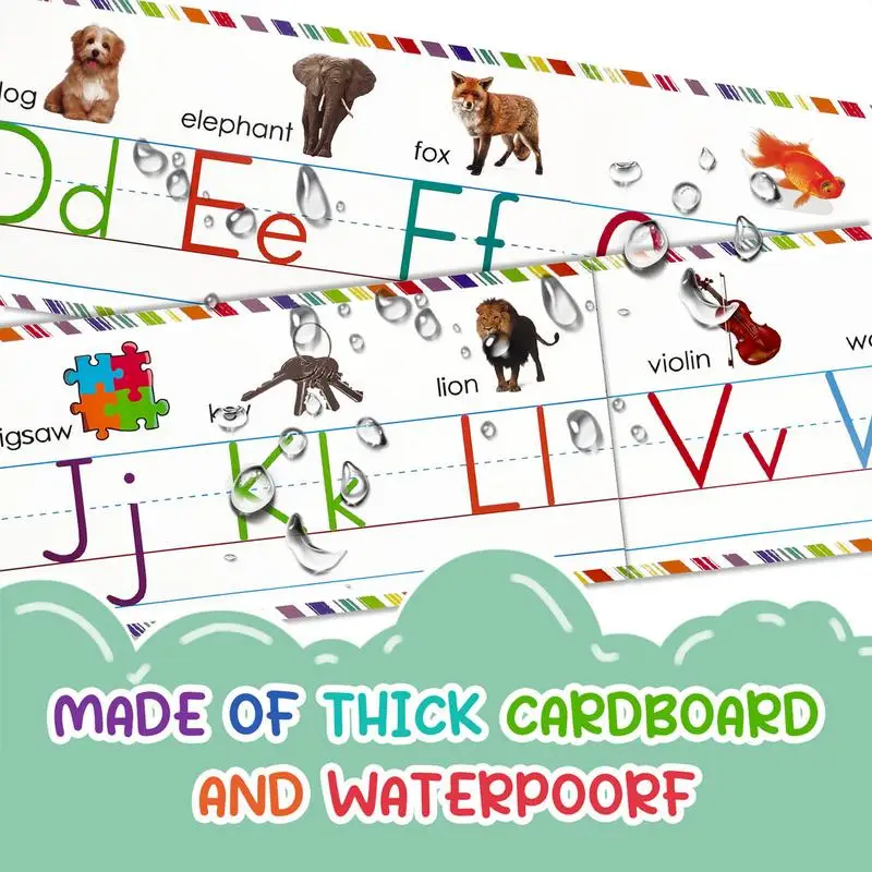 Classroom Alphabet Wall Decorations Display Set Number Posters Bulletin Board Set Early Learning Alphabet Cards Interactive
