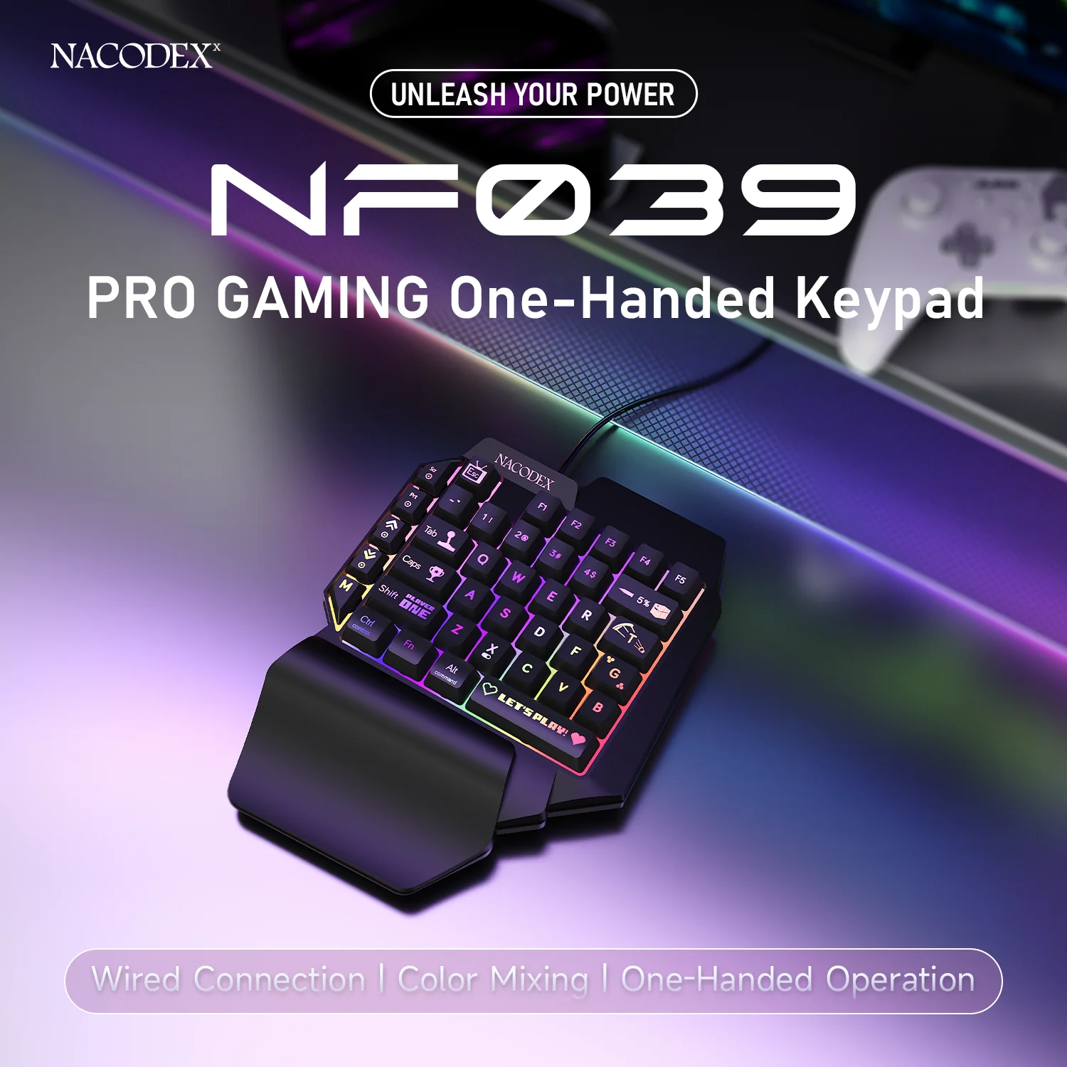 Gaming Keyboard 1 Hand - AJAZZ NF039 Esports One Hand Mini