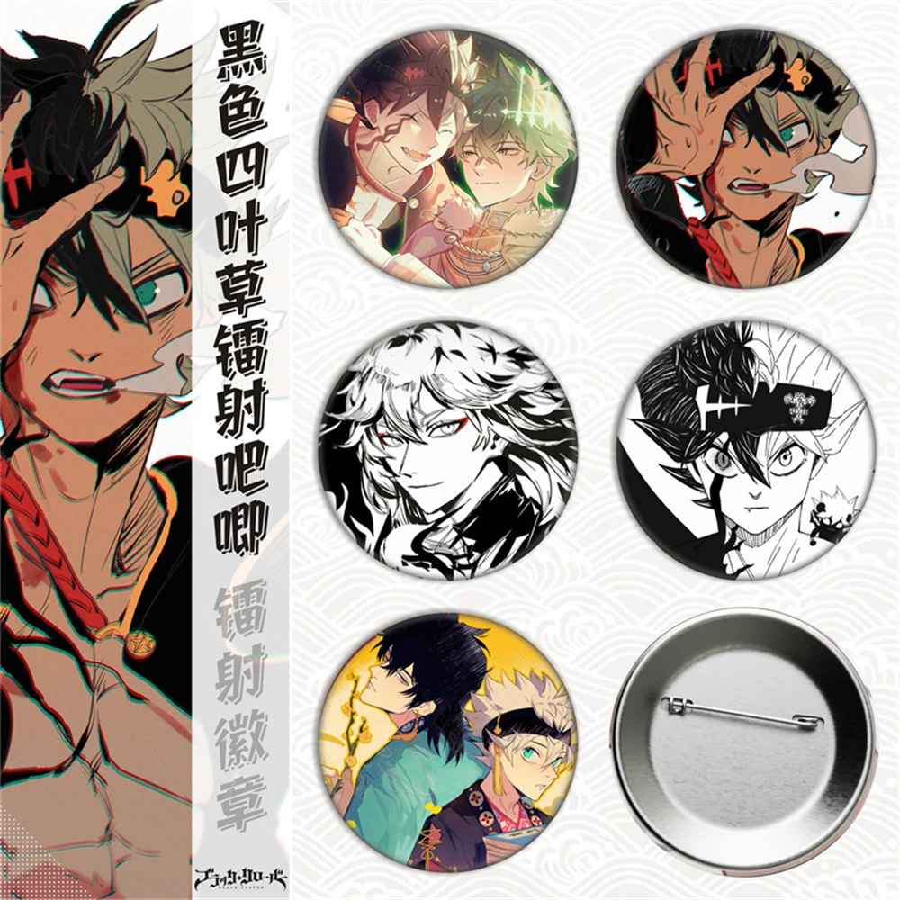 

58 мм аниме Черный клевер Аста Ноэль Сильва косплей костюм значок булавка SPTE жесть брошь ﻿ Опора Gilf