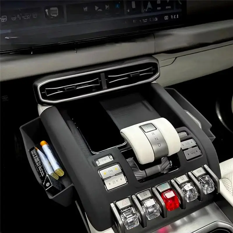 A54K-Interior Accessories For BYD Leopard Titanium 3 Central Control Wireless Charging Pad Storage Box Silicone