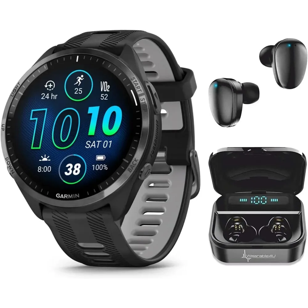 965 Premium GPS Running and Triathlon 47mm Smartwatch with Touchscreen Display, Carbon Gray DLC Titanium Bezel