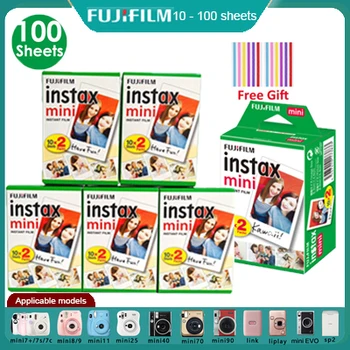 10-200 sheets Fujifilm Instax Mini 11 9 7s 90 Film White Edge 3 inch Color Photo Paper for Fujifilm Instant Camera (Due 11 2024)