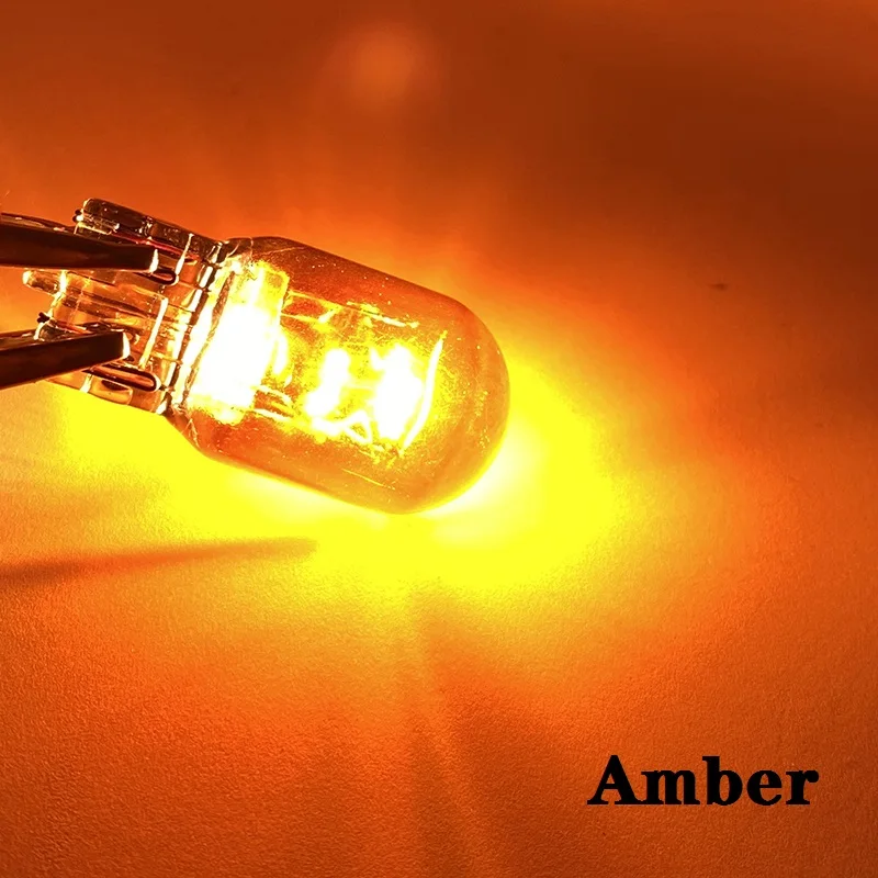 2Pc Car LED Brake Turn Singal Light 12V 5W T10/T20 7440/7441/7443/7444 Chrome Plated Mirror Invisible Reverse Lamp Tail Bulb