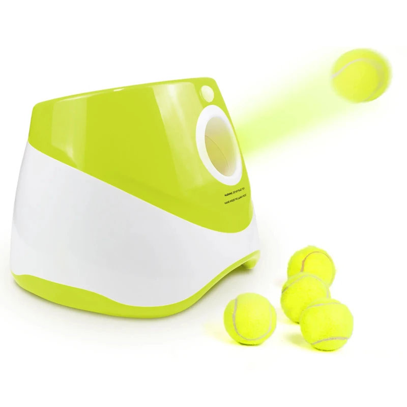 Dog Toys Tennis Launcher Automatic Pet Dogs Chase Toy Pinball Machine Fun Interactive Throw Rechargable Catapult With 3 Ball