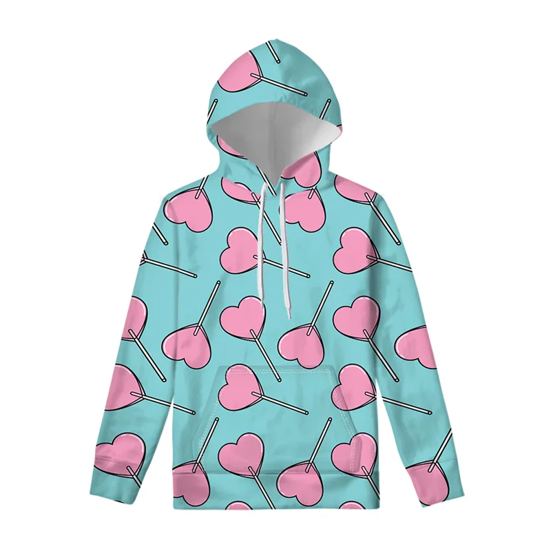 

New 3D Sweet-Lollipop Printed Hoodies Lollipop-candy Graphic Hooded Sweatshirts Women Funny Patterns Pullovers Mens Clothing Top