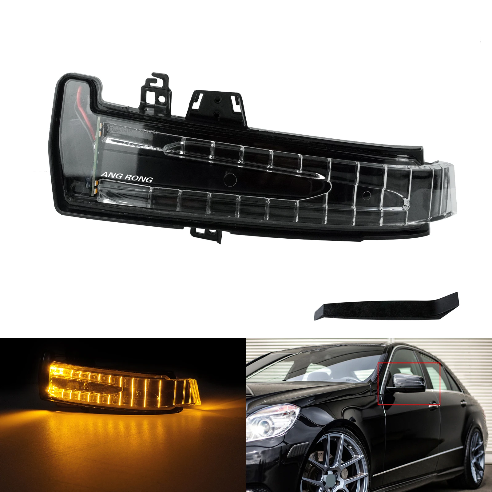 ANGRONG Left Wing Mirror LED Indicator Turn Signal Light For Mercedes Benz A B C Class W176 W246 W204 C117 C218 W212 A207 X156