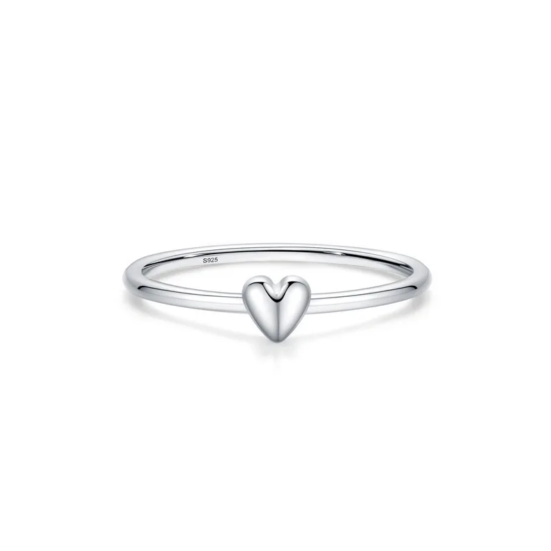 

925 Sterling Silver Sweet Heart Plain Ring for Women - Oval Heart Design