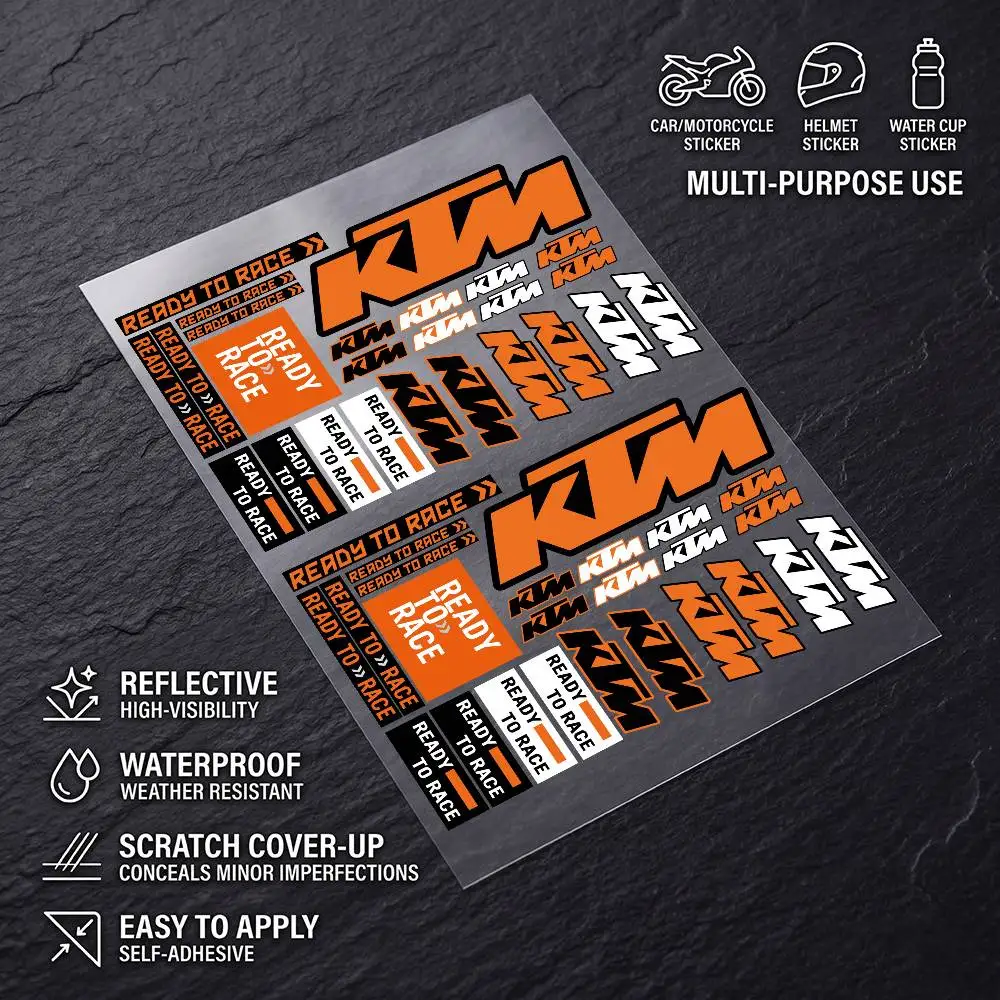 K-kTm-M Fashion Universal Scratch Resist Reflective Waterproof Stickers For Auto Motorcycle Helmet Mug Refrigerator