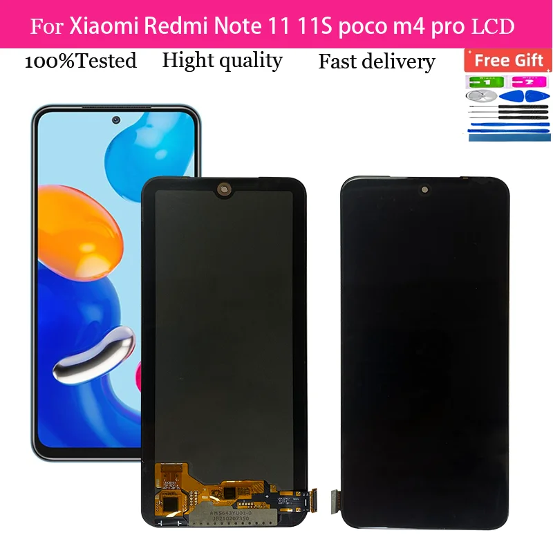 

ЖК-дисплей OLED для Xiaomi Redmi Note 11 2201117TG, ЖК-дисплей с сенсорным экраном и дигитайзером в сборе для Redmi Note 11S Poco M4 Pro LCD