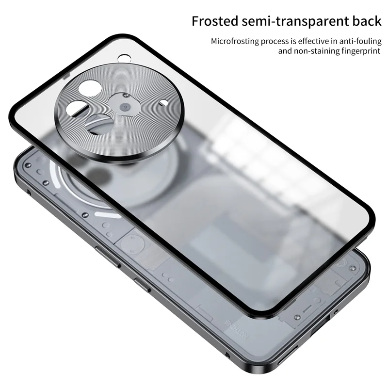Nothing Phone 3A Pro Case Metal Aluminum Bumper with Half Clear Matte Hard Back Cover Phone Case for Nothing Phone 2A Phone3APro - Image 6