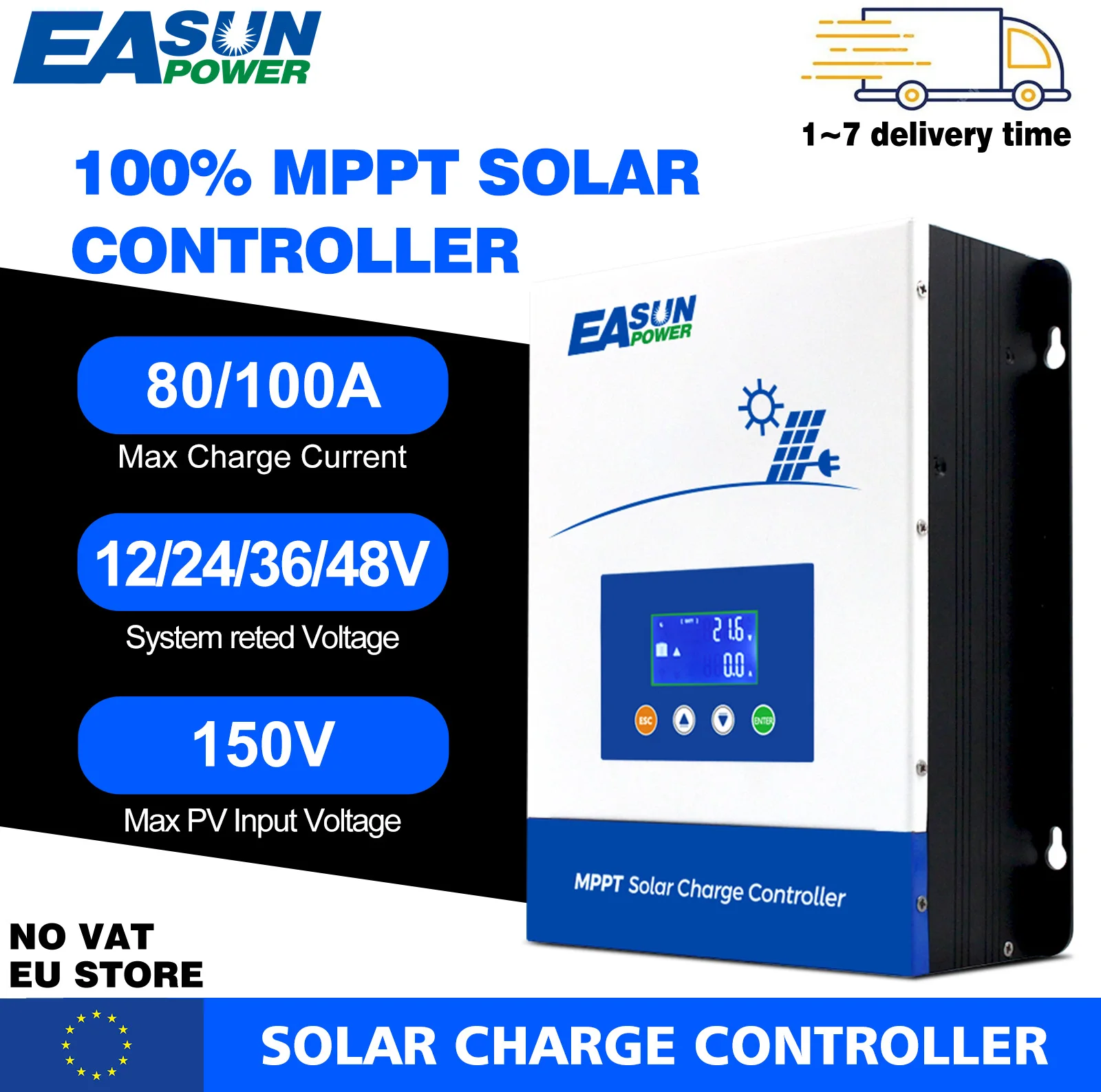 Easun mppt Solar ladegerät Controller 80a 60a 40a 30a 20a Ladegerät 12V 24V 36V 48V Unterstützung Lifepo4 Säure Blei Batterie