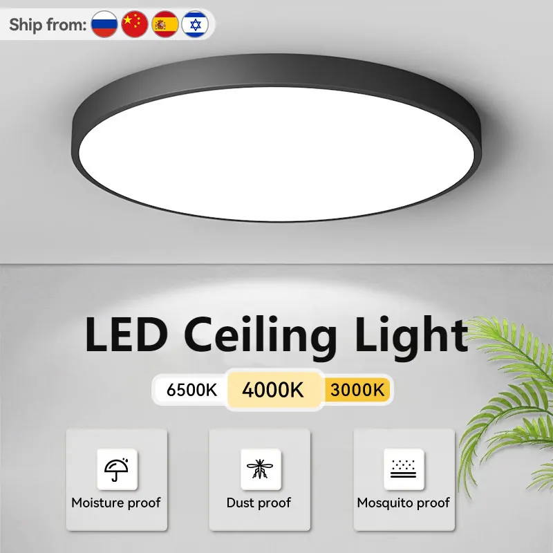 Led Ceiling Lamp15/20 /30/50W Ceiling Lights for Living Room Round Panel Lamp  for Bedroom Kitchen Balcony Corridor Lighting