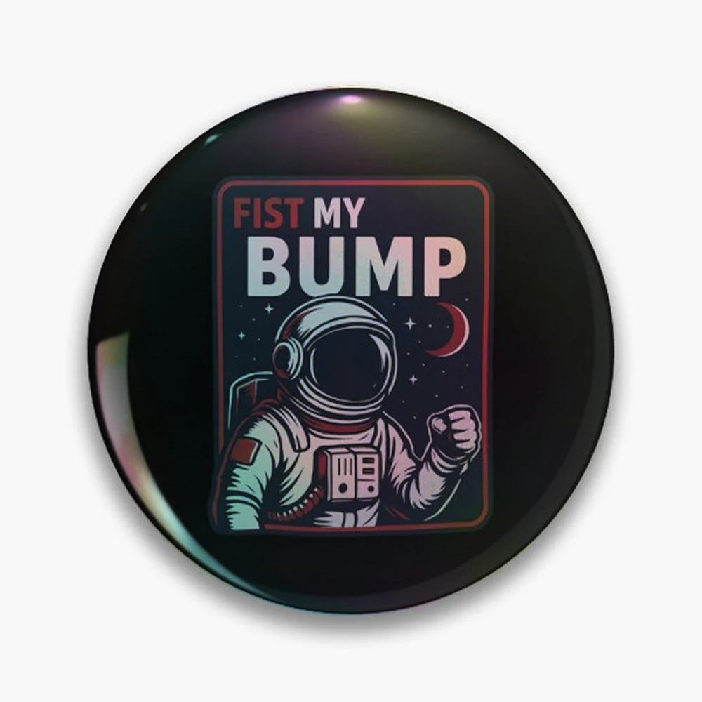 Fist My Bump Shirt Project Hail Mary Fan Gift Pin Holographic Star Heart Pin Brooches Laminated Button Fashion Accessory