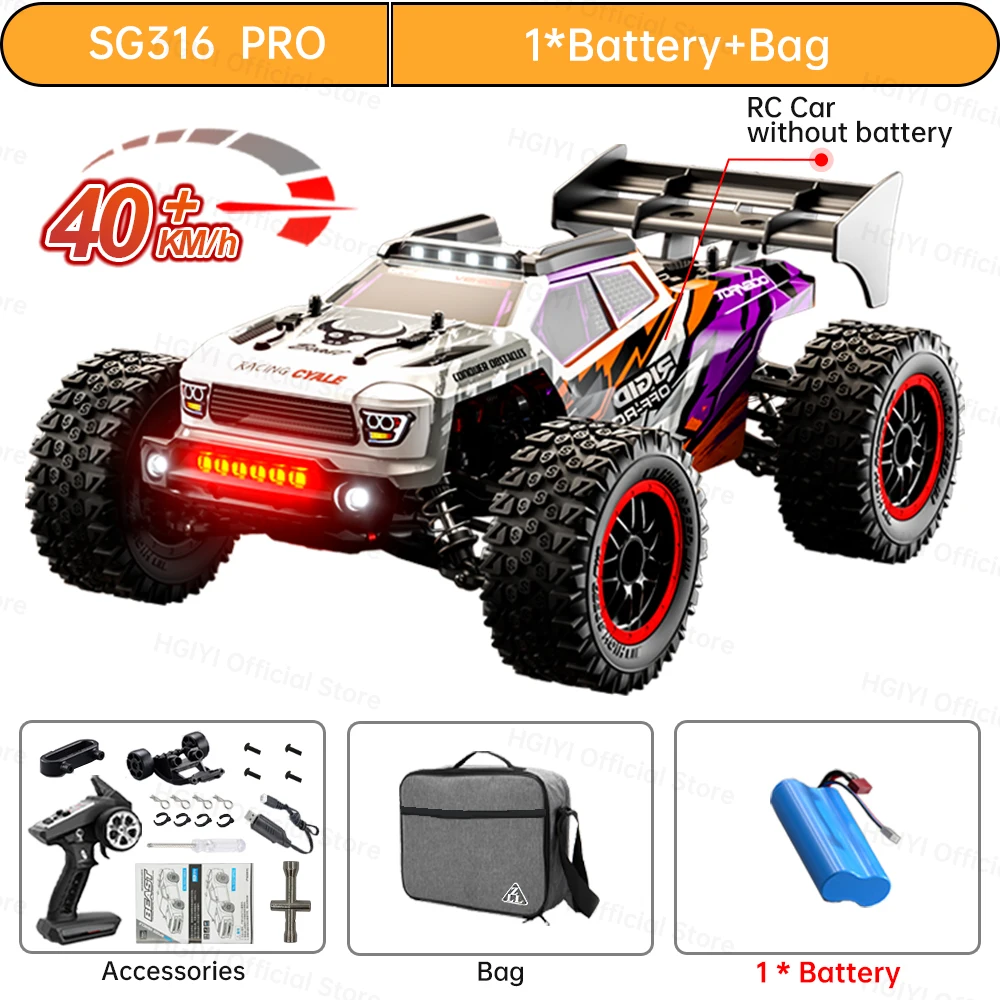 ZLL SG316 MAX/PRO 1:16 Hoge Snelheid Drift Racewagen 80 KM/H Of 40 KM/H Borstelloze Motor 4WD RC Auto Off Road Auto Speelgoed Voor Kinderen Geschenken