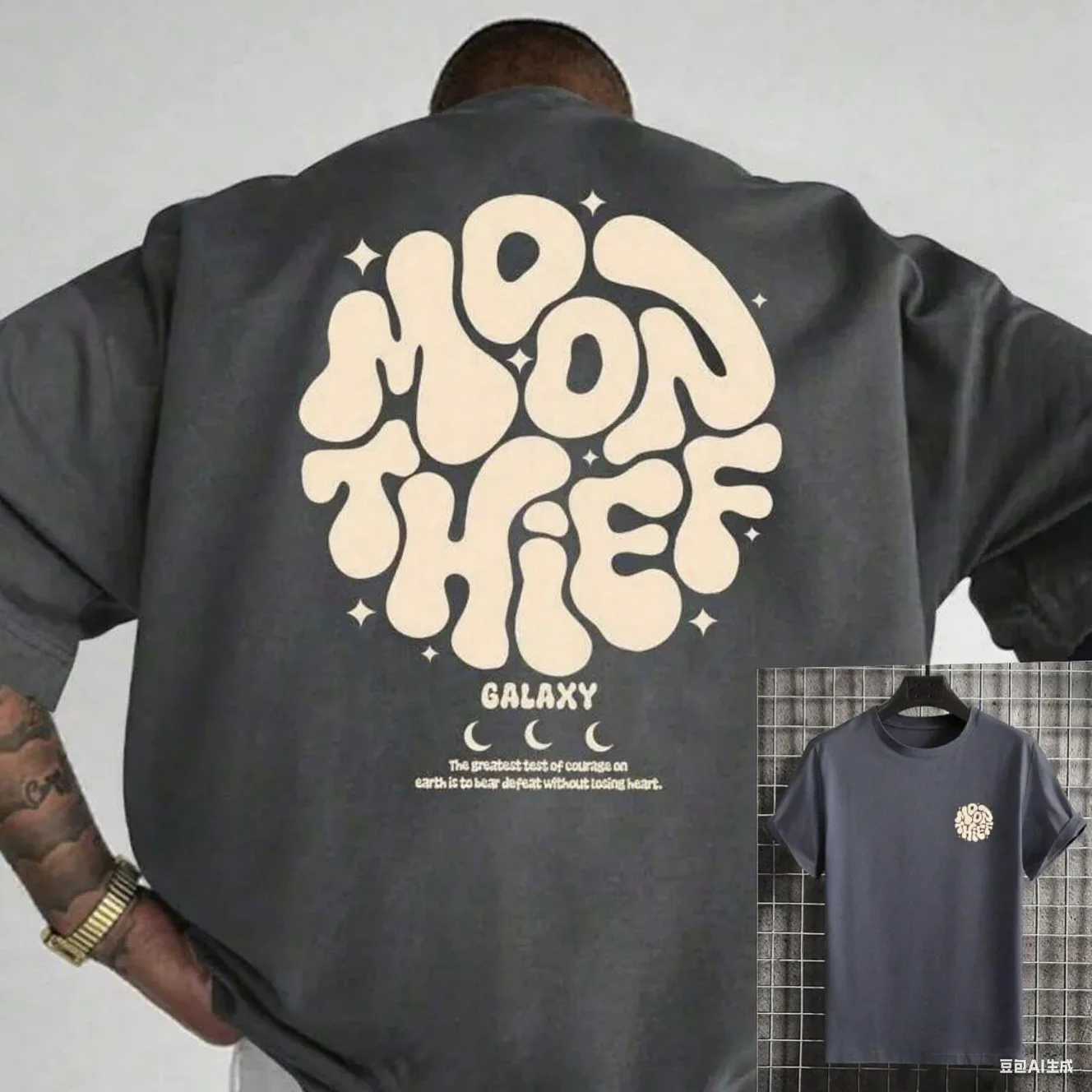 

High Quality Cotton T with Moon Thief Design Trendy Printed Brand Pure Cotton T-shirt Short Sleeve Unisex Round Neck Tee S-4XL