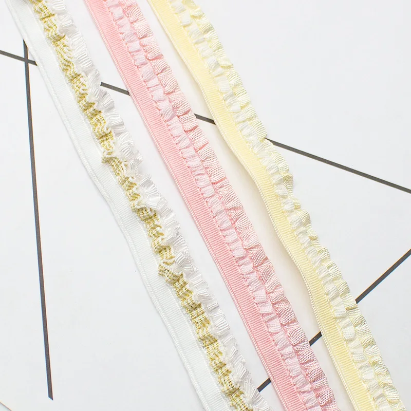 50 ياردة 12 مللي متر طبقات مزدوجة شرابات تكدرت تمتد الدانتيل الفرقة مطوي شريط مرن للخياطة تقليم DIY بها بنفسك الملابس والاكسسوارات