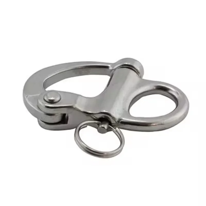 316Stainless Steel 50 Fixed Snap Anchor Shackle Rigging Silver Fixed Eye Bail with Eye Ring for Sailboat image 2