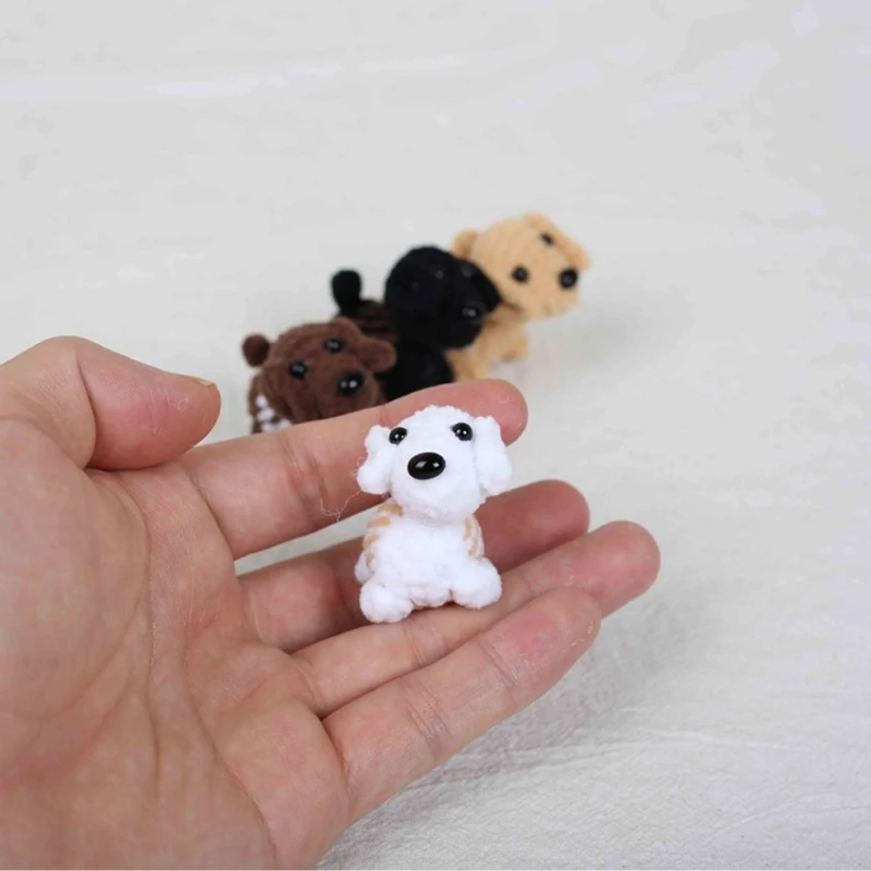 Mini Puppy Series Crochet Keyrings Creative Knitting Small Dog Pendant Keychain For Car Keys Mini Dog Cute Keychain Wholesale