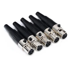 Mini XLR Aviation Connector, vrouwelijke aansluiting, zinklegering + koperen pinnen, 3 4 5 6 7 pinnen, voor MIC microfoon audio video aansluiting
