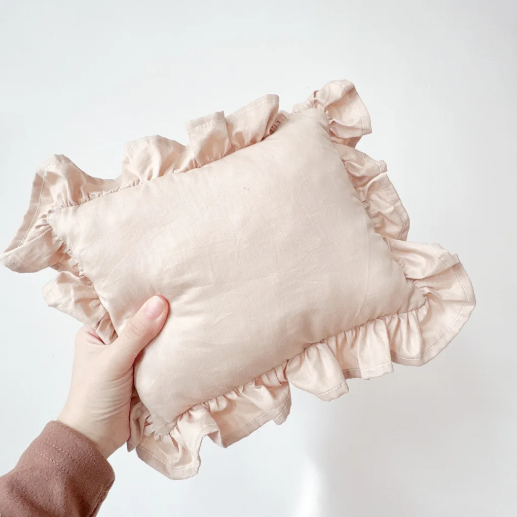 

Baby Simple Pure Cotton Lace Pillow Soothing Small Pillow Baby Cushion Small Square Nap Back pillow Newborn Gift P2