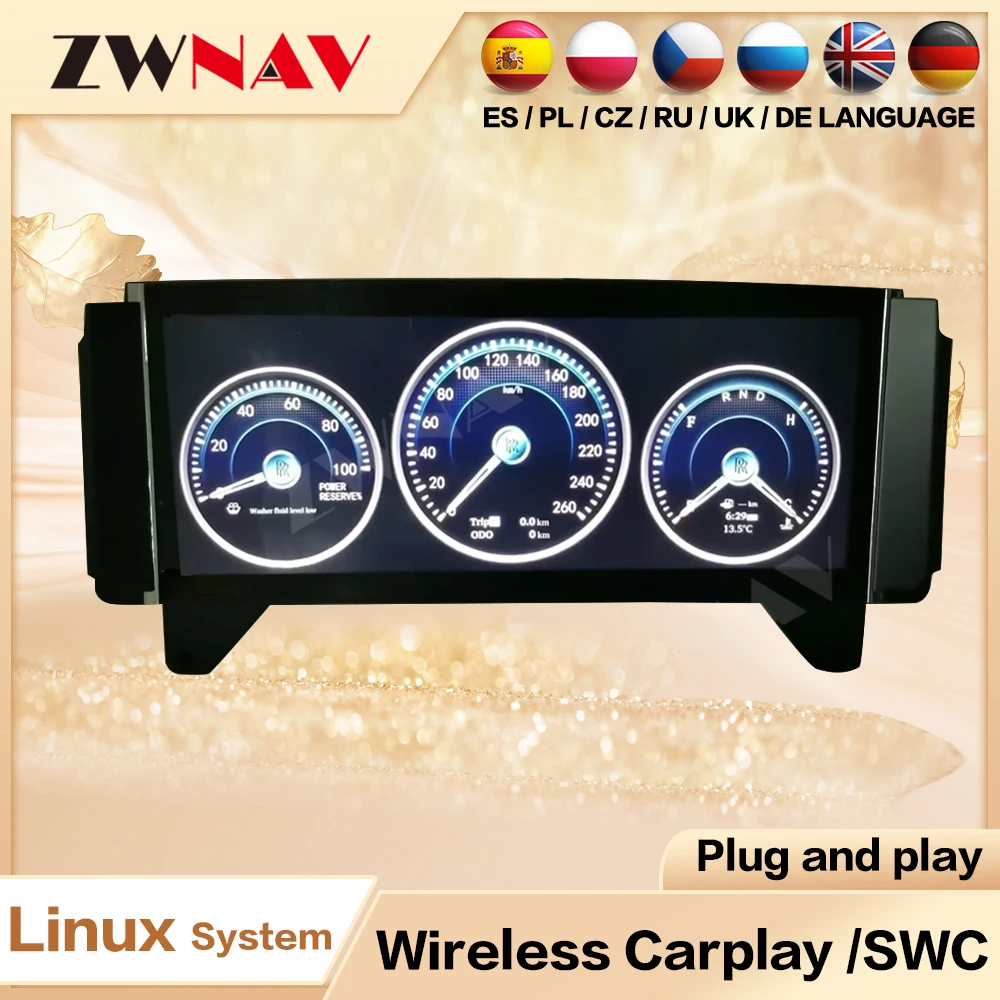 

12,3-дюймовый полный IPS экран приборной панели автомобиля спидометр масляный прибор для Rolls-Royce Phantom 2004-2013 ЖК-цифровой кластер