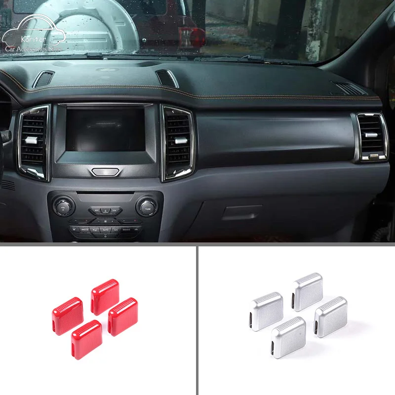 

For Ford Ranger Wildtrak 2015-2021 ABS Car Modification Chrome Car Air Outlet Adjusting Rod Cover Stickers Car Accessories