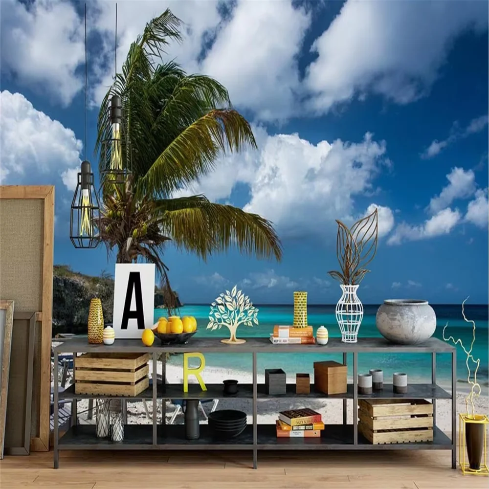 Custom Southeast Asia Beach Shoreline Photo Wallpaper 3D Mural wallpapers Living Room Bedroom Romantic wall papers Home Decor