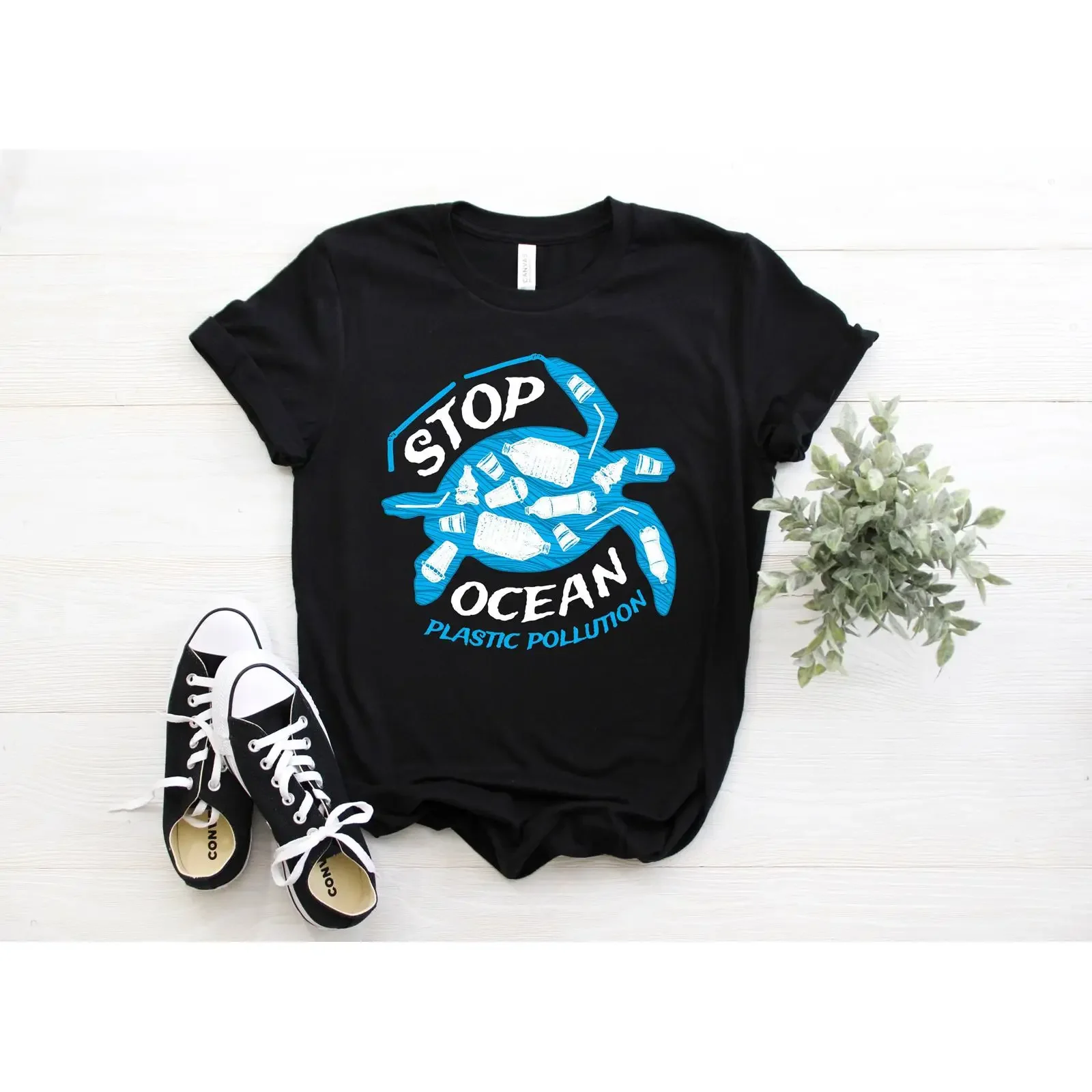 Stop Ocean Plastic Pollution Sea Turtle T Shirt Save The Environment Animals Lover Eco Friendly vintage Washed