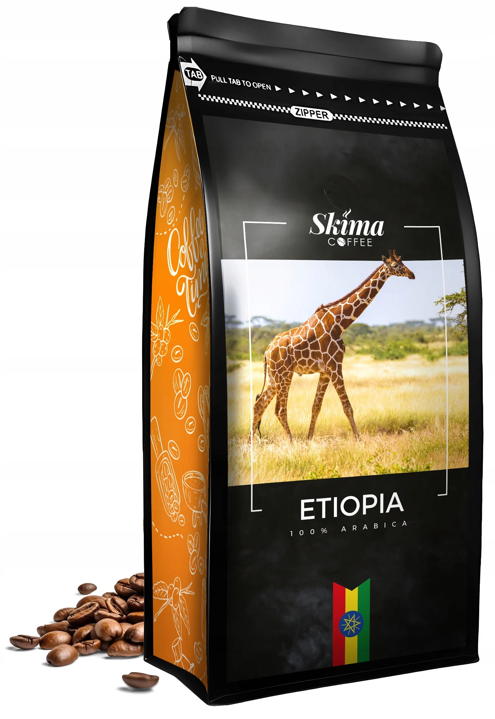 Kawa ziarnista 1kg ETIOPIA 100% ARABICA Świeżo Palona do ekspresu + GRATIS