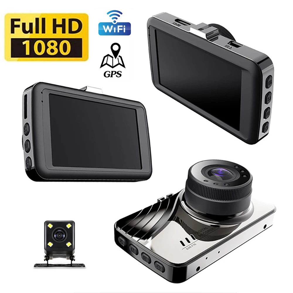 Car DVR WiFi Full HD 1080P Dash Cam Rear View Car Camera Drive Video Recorder Auto Parking Monitor Night Vision GPS Black Box