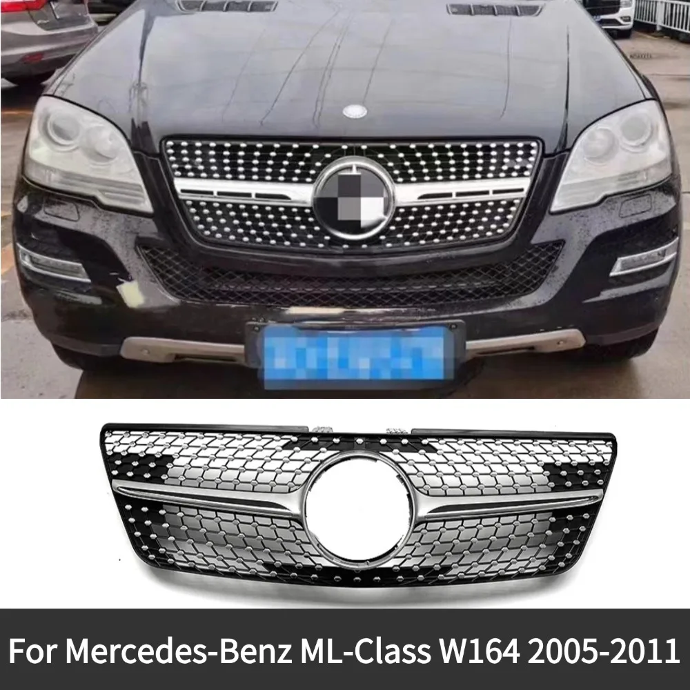 Front Inlet Grille Racing Grill  For Mercedes-Benz ML class W164 2005-2008 2009-2011 ML320 ML300 ML400 ML500 ABS TuningKIT