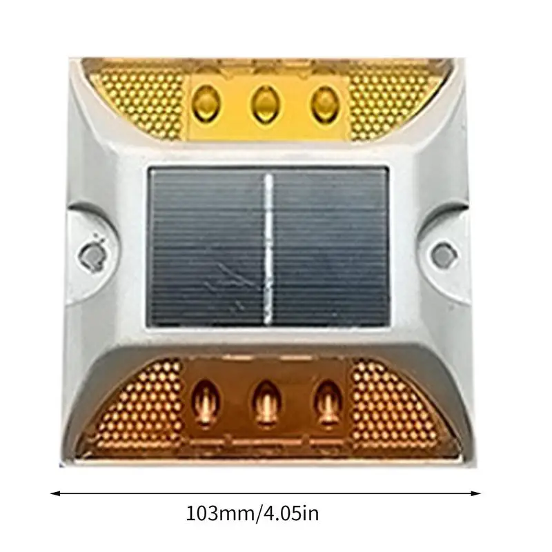야외 그라운드 컬러 도로 스터드 플래시 라이트 경고 태양광 전원 사각형 알루미늄, IP68 방수 LED 도로 스터드, 1 개
