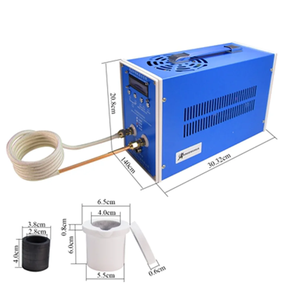 maquina de aquecimento por inducao do metal do ouro 2kw 3kw fornalha de derretimento ponto alto do derretimento 01