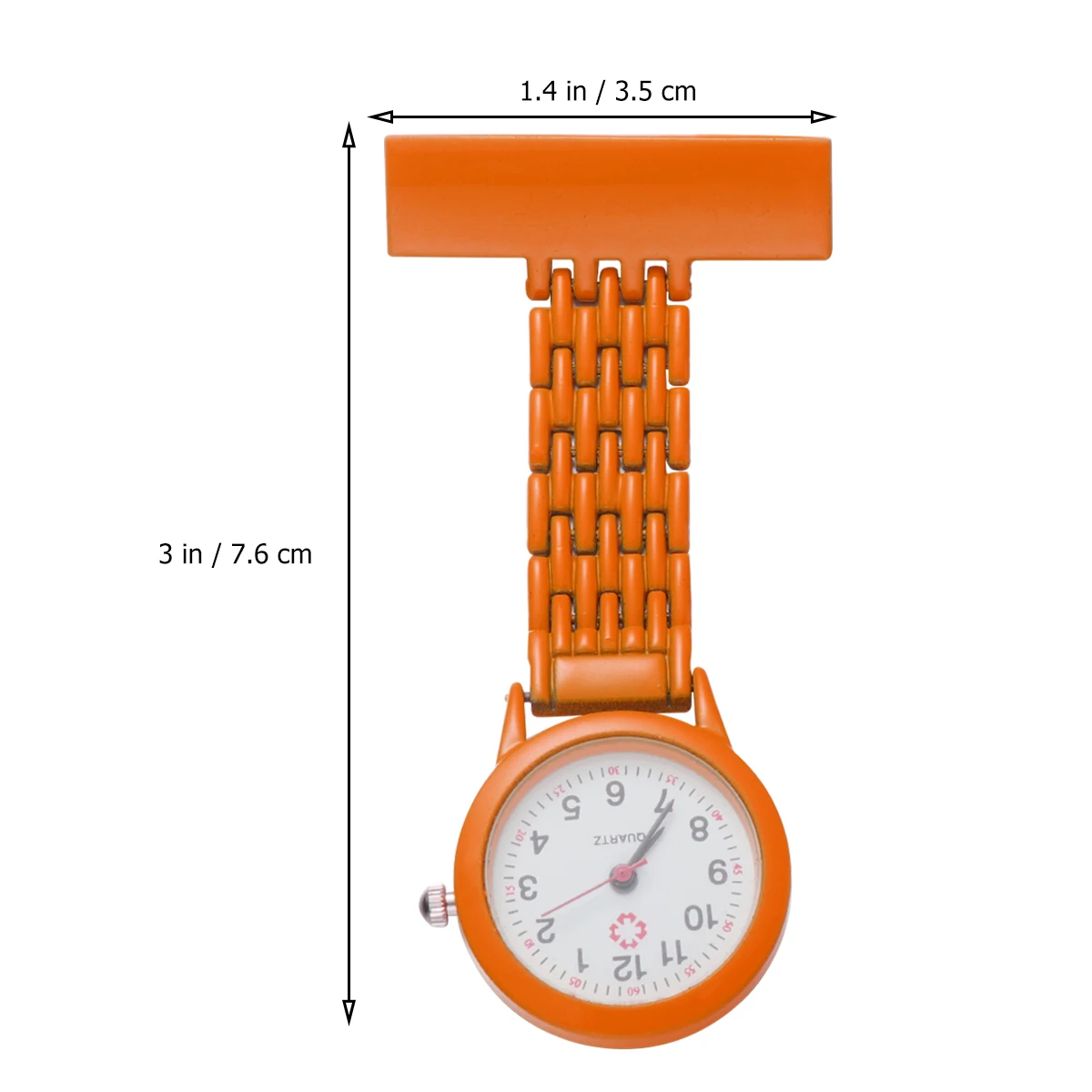 Fashionable Nurse Watch Medical Alloy Pocket Hanging Watch Doctors Durable Portable Timepiece Simple Design Orange