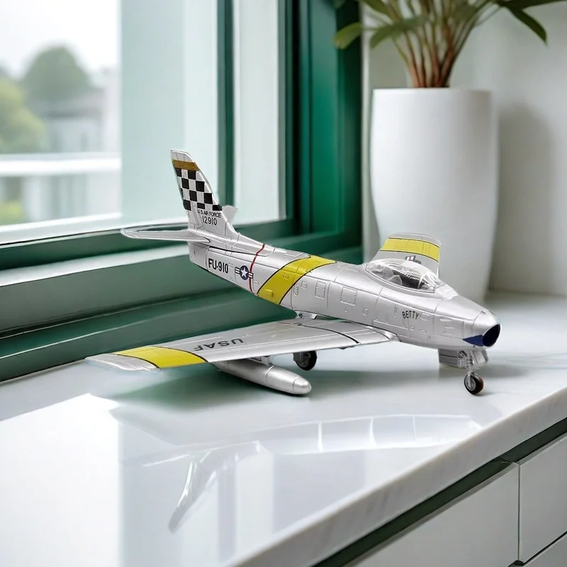 

1/100 Scale U.S. Air Force F-86F Sabre Militarized Combat Aircraft FU-910 North American Aviation F86 Finished Plane Model Gift