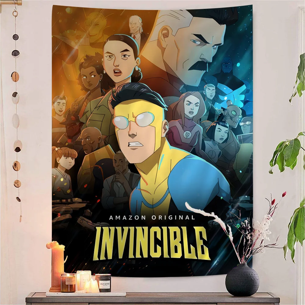 I-Invincible Cartoon Anime Tapestry Hanging Tarot Hippie Wall Rugs Dorm Home Decor