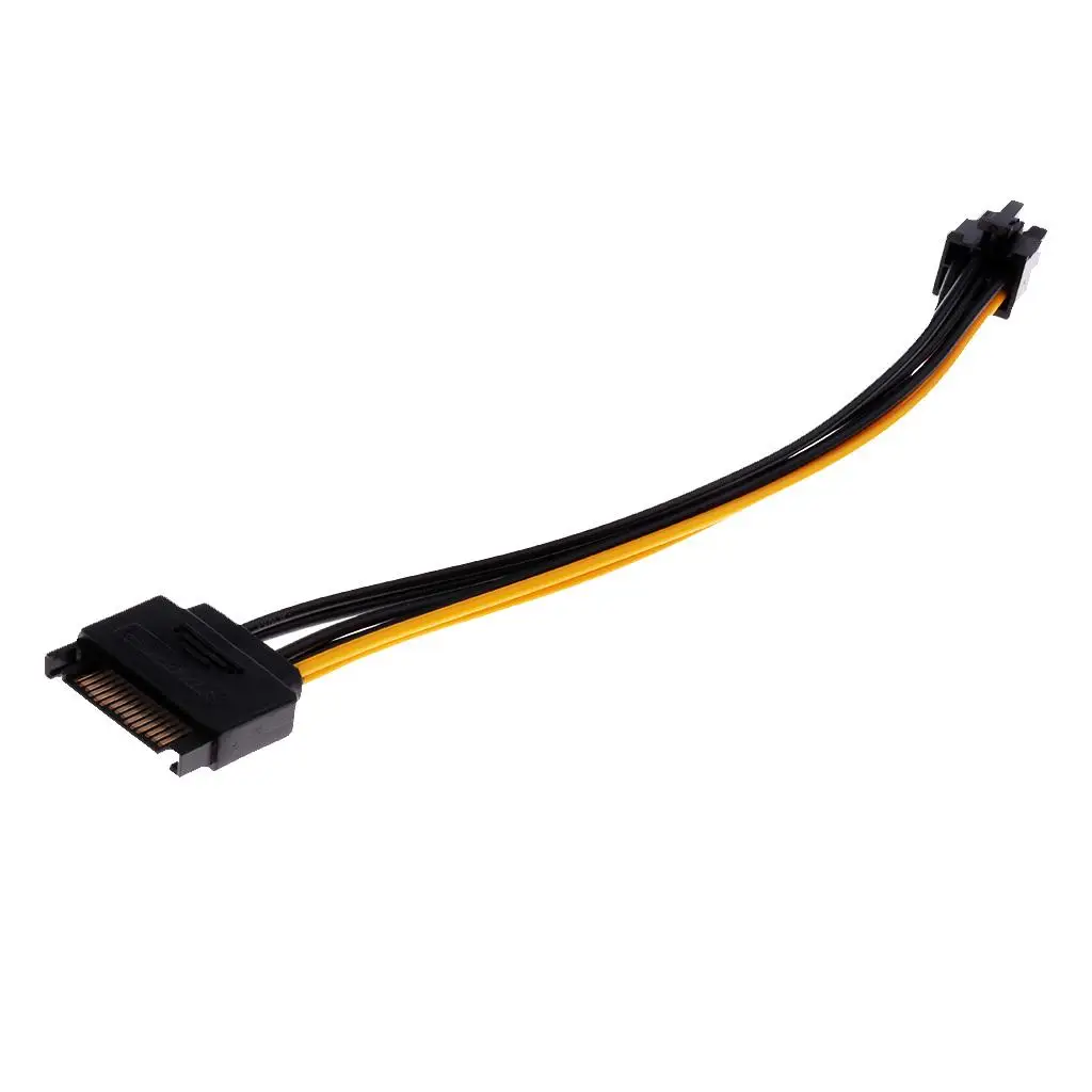 

15 Pin SATA to 6 Pin Video Card Power Cable Copper Core Connector for Rx 580 8gb and GPU Power Supply