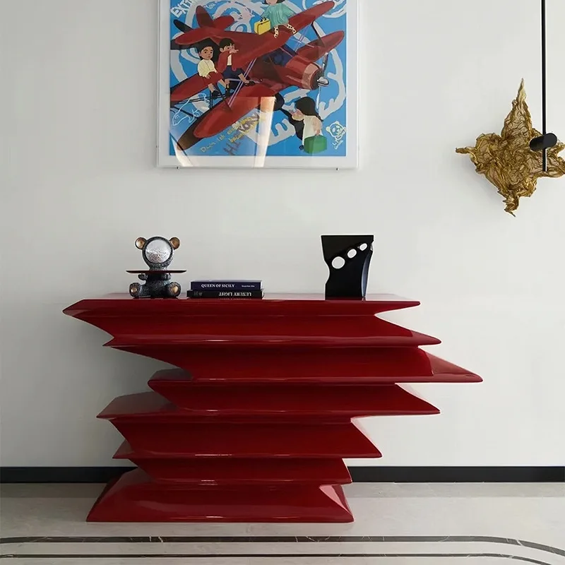 

Modern simple special-shaped melaleuca entrance table villa hotel clubhouse entry