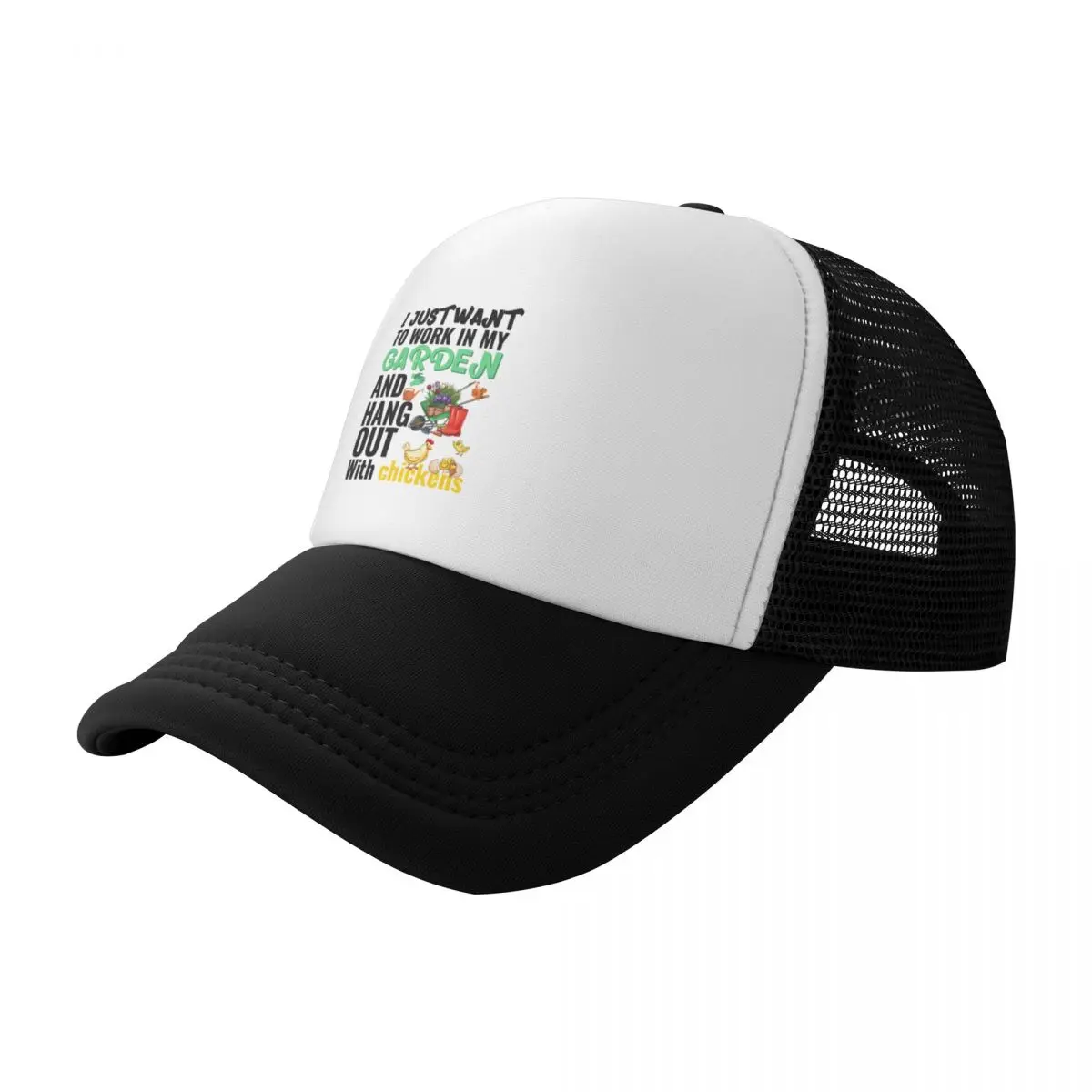 i just want to work in my garden and hang out with chickens Baseball Cap funny hat cute Baseball For Men Women's