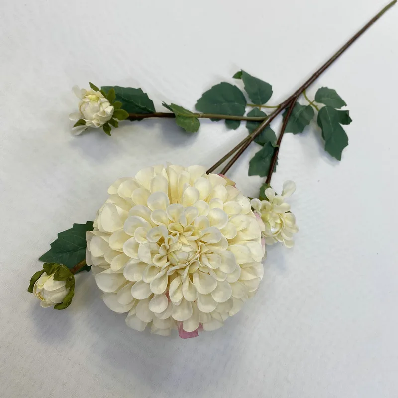 3 Stück Künstliche Seidenblumen Dahlie Hochzeitsdekoration Hintergrund-Layout Heimdekorationen Künstliche Dahlie Party Tisch Blumenarrangements – Detail 10
