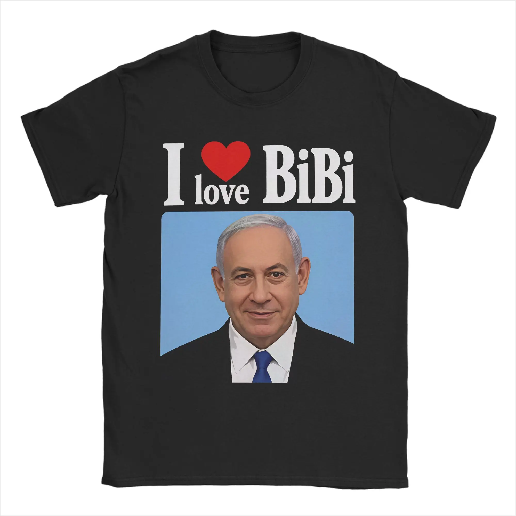I Love Bibi Benjamin Netanyahu T Shirt Fashion T Shirts Short Sleeves Vintage Tshirt Beach Pure Cotton Crewneck Plus Size Tees