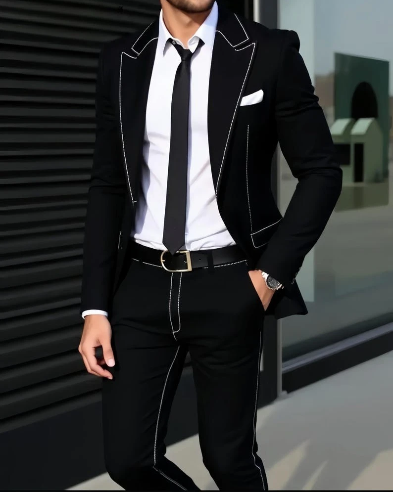 

Облегающий черный костюм для свадебной вечеринки, официальная одежда