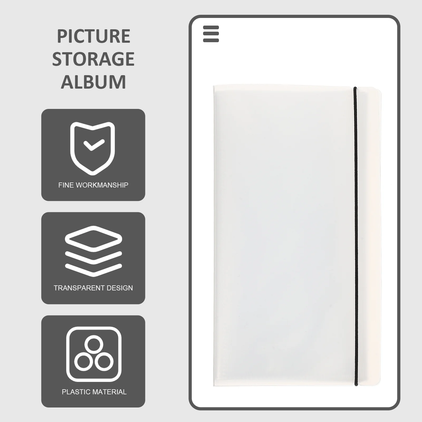 

Multi-Functional Tickets Storage Album Premium Durable Plastic Loose-Leaf Photo Organizer Storage Album for Home Office Movie