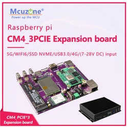 RPi CM4_PCIE*3 Expansion board  5G/WIFI6/SSD NVME/USB3.0/Wide voltage/4G LTE M.2 Ubuntu openwrt