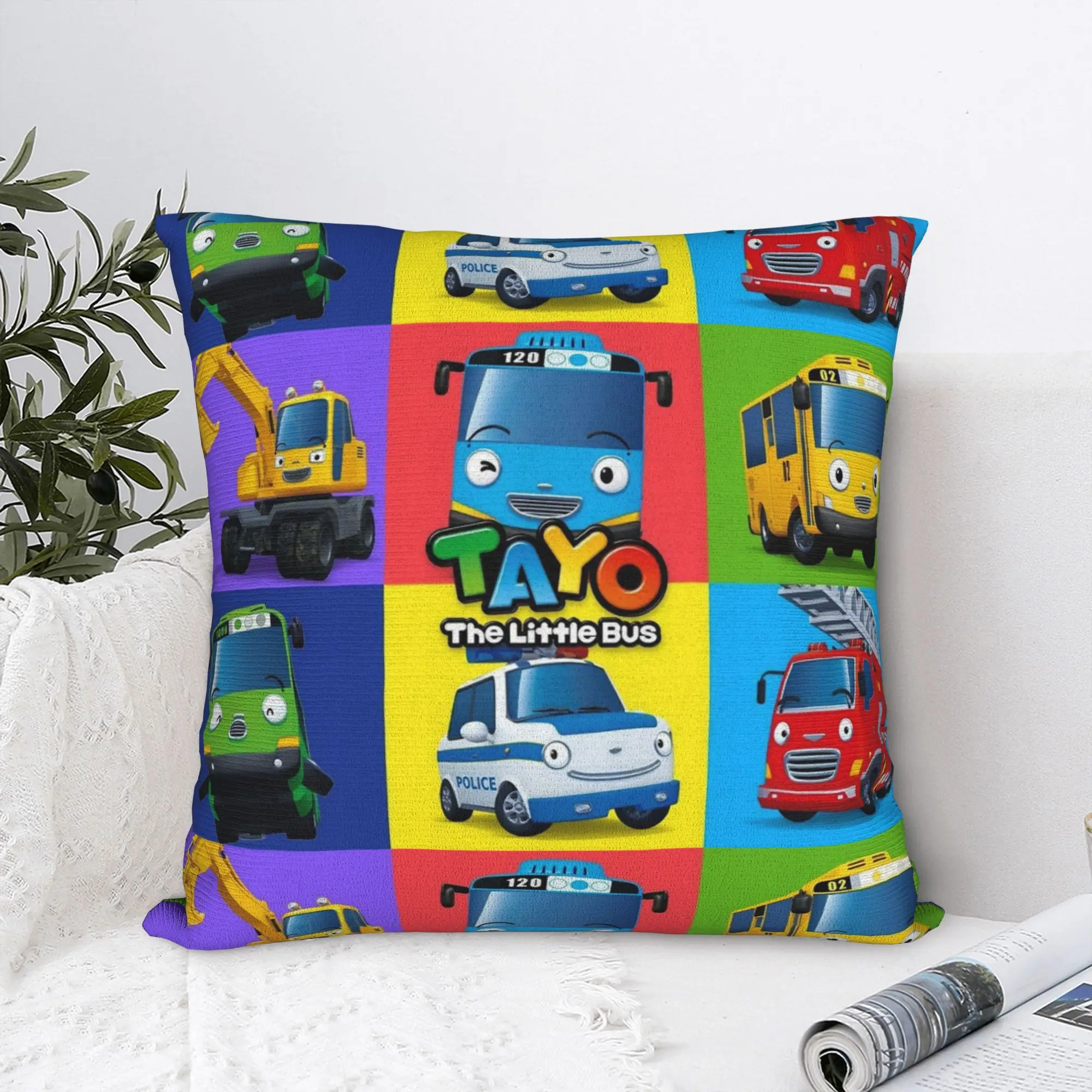Tayo the Little Bus 4 Pillowcase Printing Polyester Cushion Cover Gift  Pillow Case Cover Home Square