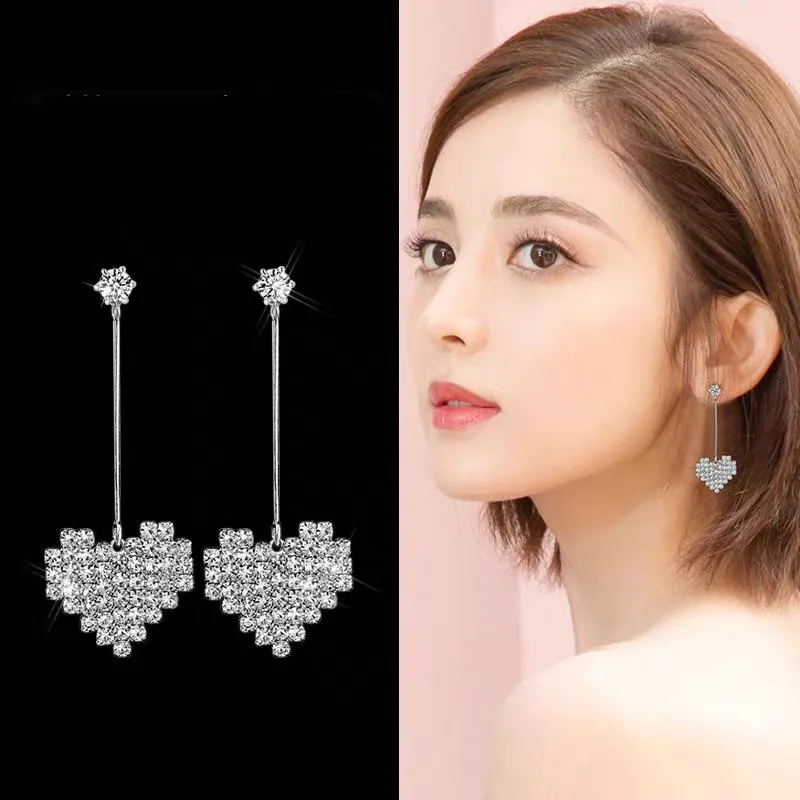 BYSPT Luxury Waterdrop Earrings Gray Crystal Oval Stud Earring for Women Piercing Jewelry