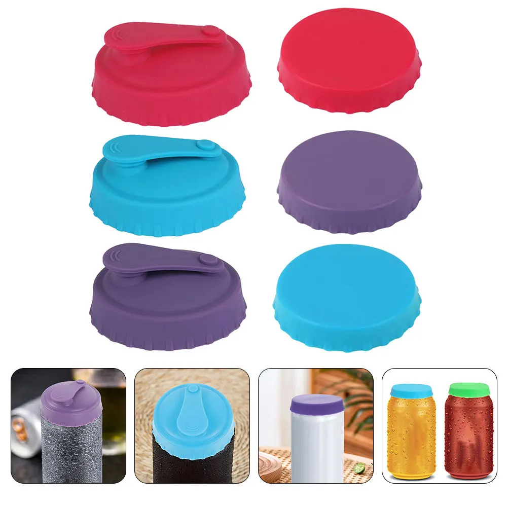 

6Pcs Dustproof Can Lids Sealing Caps for Refrigerator Storage Great for Beach Barbecues Fishing and Parties Silicone Can Lids