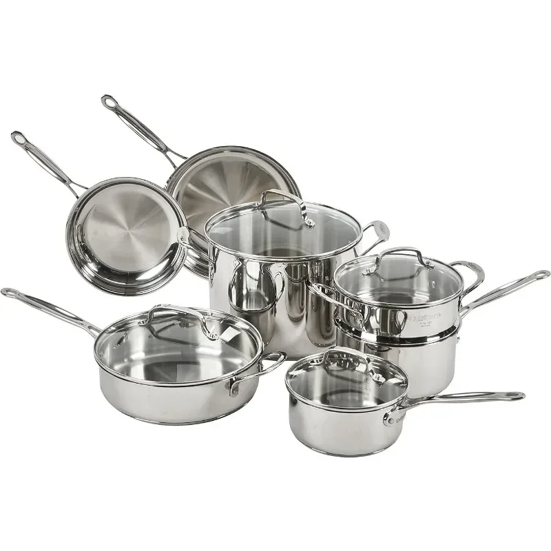 Cuisinart 11-Piece Cookware Set, Chef's Classic Stainless Steel Collection 77-11G