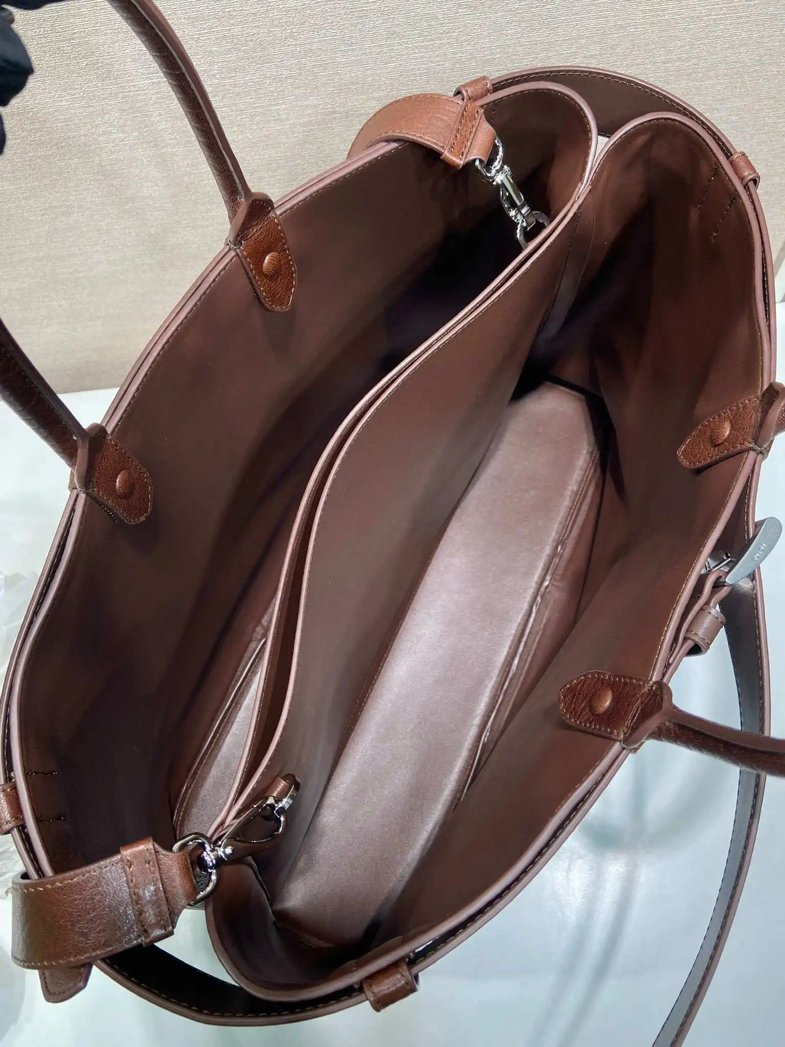 2025 Fall Winter New Men's Large Tote Bag, Genuine Sheepskin Leather Briefcase, Messenger Bag for Laptop, Crossbody Shoulder Bag